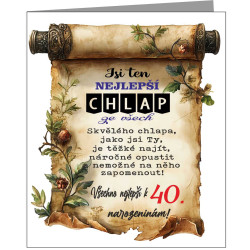 Přání k 40 narozeninám pro muže - Jsi ten nejlepší chlap ze všech
