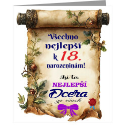 Jsi ta nejlepší dcera ze všech - Přání k 18 narozeninám