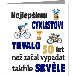 Vtipné přání k 50 narozeninám pro cyklistu
