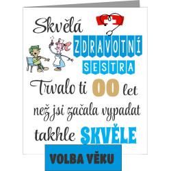 Přání k narozeninám pro zdravotní sestru s volbou věku
