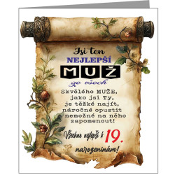 Přání k 19 narozeninám - Jsi ten nejlepší muž ze všech