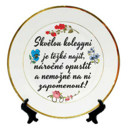 Dárek pro kolegyni - Keramický talíř s potiskem