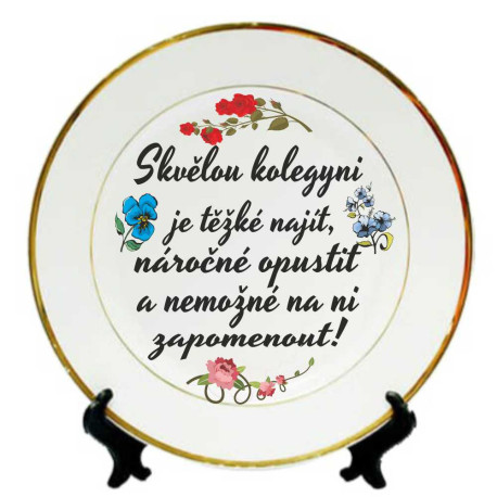 Dárek pro kolegyni - Porcelánový talíř s potiskem