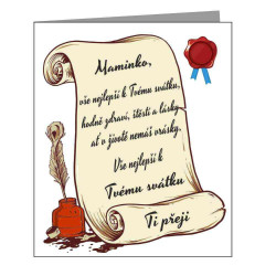 Přání k svátku pro mámu s bonbony