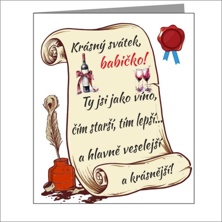 Vtipné přání k svátku pro babičku