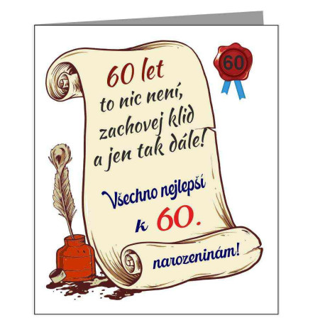 Přání k 60 narozeninám Hodně stěstí