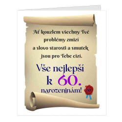 Přání k 60 narozeninám - Ať kouzlem všechny tvé problémy zmizí