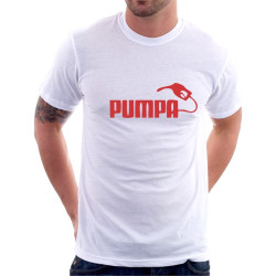 Pánské vtipné tričko s potiskem PUMPA v červené barvě