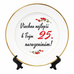Talíř k 25. narozeninám s přáním
