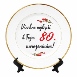 Talíř k 80. narozeninám s přáním