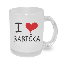 Dárek pro babičku Já miluji babičku s červeným srdíčkem