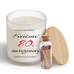 Vonná svíčka s přáním - Krásné 80 narozeniny