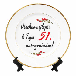 Talíř k 51. narozeninám s přáním