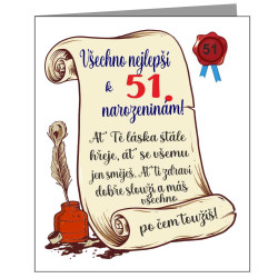 Vtipné přání k 51 narozeninám pro muže i ženy