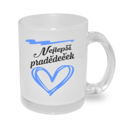 Hrnek nejlepší pradědeček v modrém srdíčku.