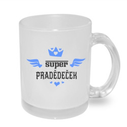 Hrnek super pradědeček s korunkou a křidýlky.