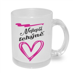 Hrnek pro Tchýni. Nejlepší tchýně v růžovém srdíčku