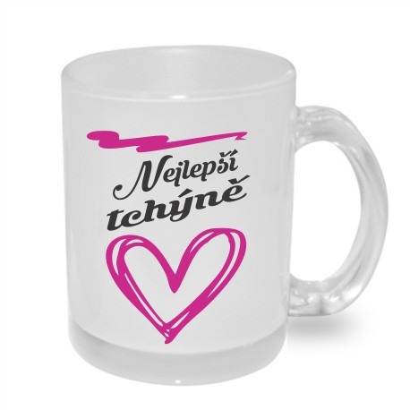 Hrnek pro Tchýni. Nejlepší tchýně v růžovém srdíčku