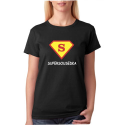 Dámské tričko super sousedka ve znaku supermana