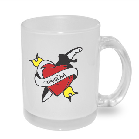 Dárek pro babičku hrnek babička v červeném srdíčku