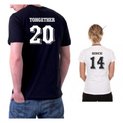 Set Triček TOGETHER / SINCE z rokem seznámení