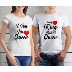 Sada triček pro páry Every King needs a Queen / I am his Queen