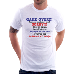 Pánské tričko Game Over poslední svobodný den