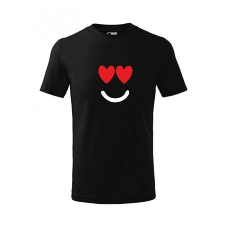 Pánské tričko s roztomilým motivem srdcového úsměvu,  ideální dárek k Valentýnu