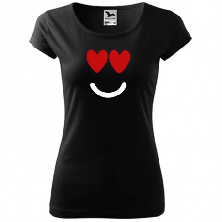 Dámské tričko s roztomilým motivem srdcového úsměvu, ideální dárek k Valentýnu