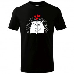 Zamilovaní ježci - pánské tričko perfektní dárek k svátku zamilovaných, ideální Valentýnský dárek