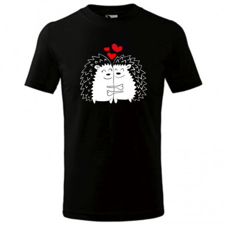 Zamilovaní ježci - pánské tričko perfektní dárek k svátku zamilovaných, ideální Valentýnský dárek