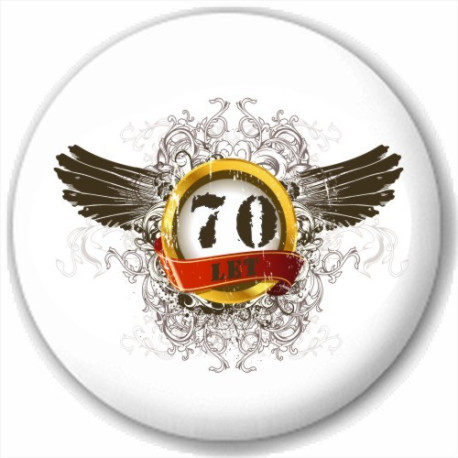 Kulatá placka s potiskem 70 let