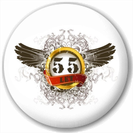 Kulatá placka s potiskem 55 let