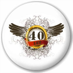 Kulatá placka s potiskem 40 let