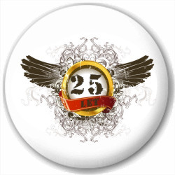 Kulatá placka s potiskem 25 let