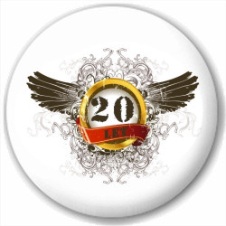 Kulatá placka s potiskem 20 let