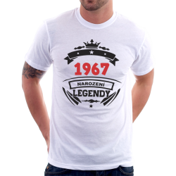 Pánské narozeninové tričko 1967 narození legendy. Dárek k 55 narozeninám.