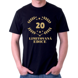 Pánské tričko 20 limitovaná edice - dárek k 20 narozeninám.