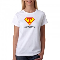 Tričko s potiskem super teta ve znaku supermana