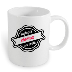 Hrnek nejlepší dcera na světě v ornamentu.