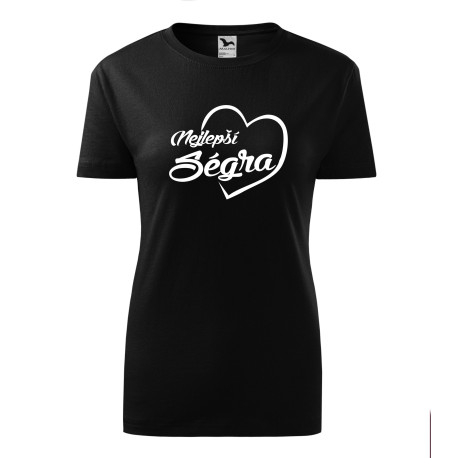 Dámské tričko nejlepší ségra v srdíčku.
