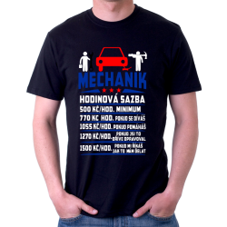 Pánské tričko Mechanik - hodinová sazba