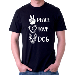 Peace, love, dog - pánské tričko pro milovníky pejsku